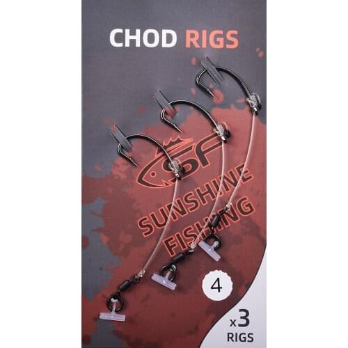 SF Carp Fishing Ready Tied Chod Rigs with Size 8 Ring Swivel Long Barbed/Barbless Hook #4 #6 #8 3Pcs/Pack