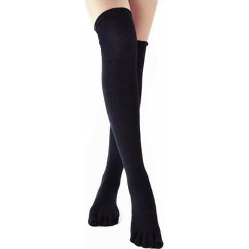 Five Finger Knee Socks Women Cotton Thigh High Over The Knee Stockings for Ladies Girls Warm Long Stocking Sexy Medias