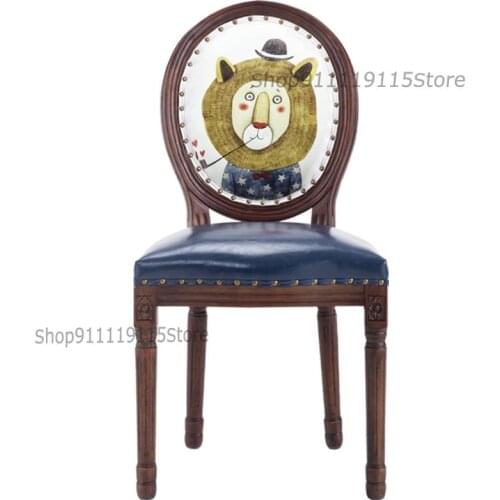 Customized American Style Solid Wood Dining Chair Back Home Simple Net Red Nordic Coffee Restaurant Table Chair European Style R