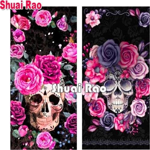 Full drill square Crystal Paintings Abstract art, Skull Pink Rose landscape Diamond Embroidery 5d Diy diamond painting Sale