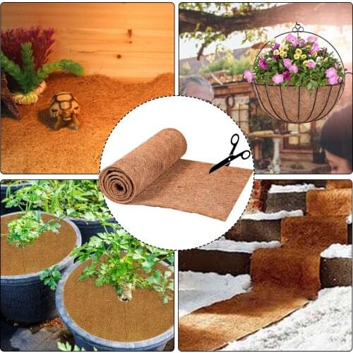 50*200CM Coconut Shell Mat Ski-proof Blanket Door Mat Moisture-proof Flower Pot Mat Coconut Palm Pad Animal Crawling Mat