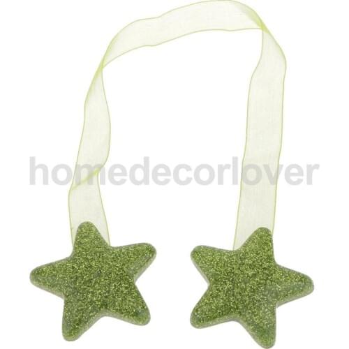 2 Set Curtain Buckle Magnetic Tie Back Holder Star Curtain Broach Silver