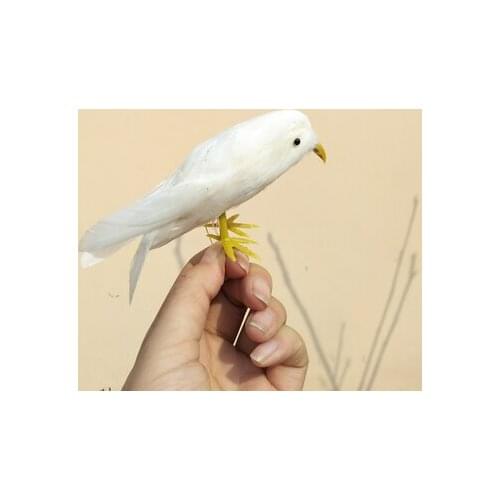 Mini cute 12cm Swallow model toy plastic & furs simulaiton white Swallow toy gift 1073