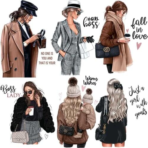 Fashion Queen Iron-On Transfer For Clothing DIY Washable T-Shirts Thermo Adhesive Patches Beautiful Girl Hoodie Sticker Applique