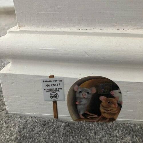 No Cats Scaredy Mice Mouse Hole Wall Sticker Decal Cute Novelty Wall Paper Home Decoration MUMR999