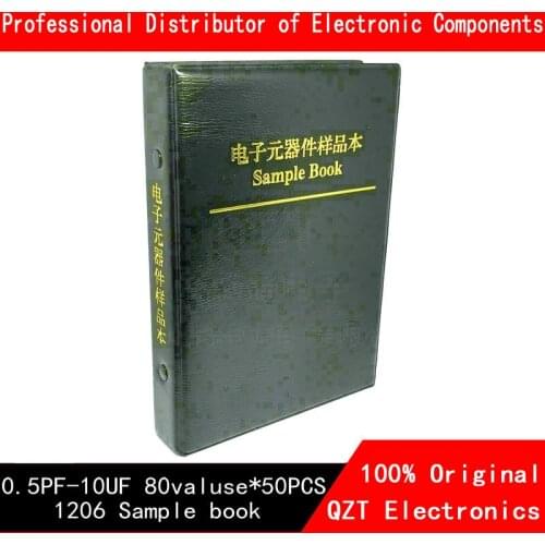 1206 SMD Capacitor Sample Book 80valuesX50pcs=4000pcs 0.5PF~10UF Capacitor Assortment Kit Pack