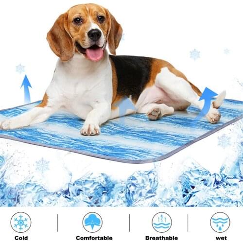 Summer Dog Cooling Mat Ice Silk Cooling Pad Soft Crate Breathable Washable Sofa Bed Cusion Pet For Dogs Blanket Indoor Seat 2021