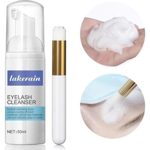50ml Eyelash Shampoo Gentle Cleansing Eyelashes Grafting Extension Eyelashes Mousse Foam Eyelash Glue Cleanser Tools