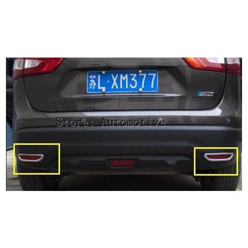 Fit For Nissan Qashqai J11 2014 2015 2016 Chrome Rear Reflector Fog Light Lamp Cover Trim Bezel Frame Styling Garnish 2017