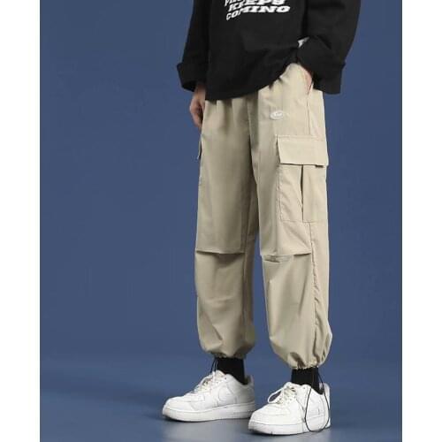 Spring Autumn Men Loose Casual Trousers Fashion Outdoor Sport Tooling Pants Trendy Korean Big Size Ankle Length Sweatpants