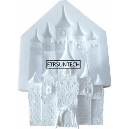 Silicone Fondant Mold Castle Church Wedding Christmas Cake Decoration Food Grade Silicone Molds DIY Sugar Craft Tools