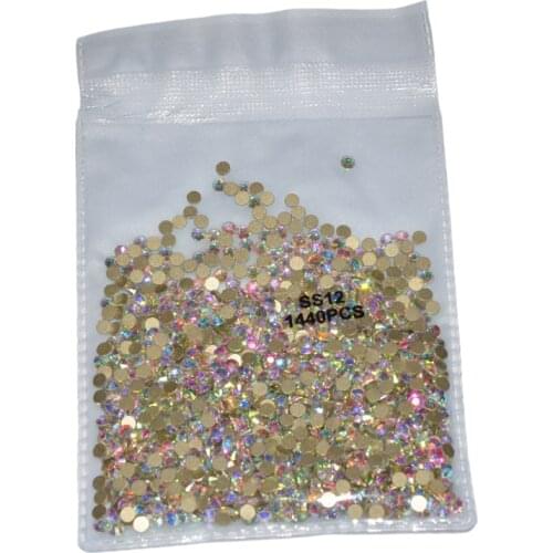 Super Glitter Crystal Nail Art Rhinestones SS3-SS30 Flatback Clear Non Hot Fix Rhinestones Glue On Nail Art Decorations