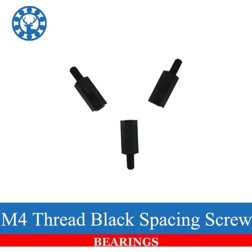 50Pcs M4+6mm Thread Black Spacing Screw For PCB Motherboard Fixed Nylon Standoff Spacer Pillar