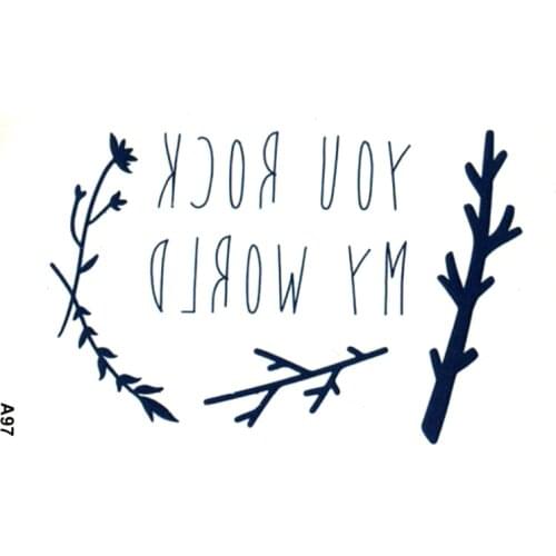 You Rock My World Waterproof Temporary Tattoos Men Tatuajes Temporales Sleeve Tatoo Henna Tatuagem Tree Art Tattoo