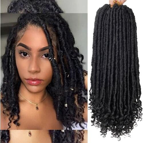 YxCheris Goddess Hair Ombre Faux Locs Crochet Hair Braids18inches Soft Natural Braid Synthetic Braiding Hair Extension