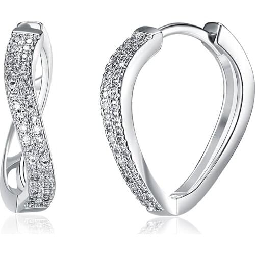 ZEMIOR K POP O Shape Aesthetic Cubic Zirconia Earrings Bulks For Teen Grils Women Design Fashion Jewelry Gift Best Selling