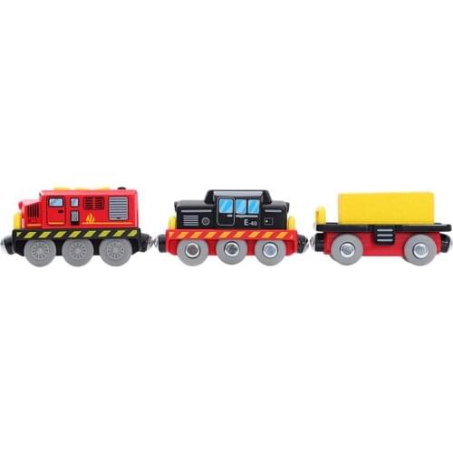 Railway Locomotive Magnetically Electric Small Train Magnetic Rail Toy Fit For Standard Wooden Train Track Railway Vehicle Toy