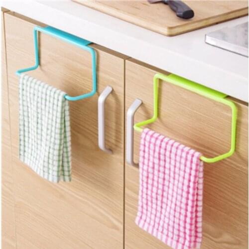2Pcs Plastic Hanging Holder Towel Rack Multifunction Cupboard Cabinet Door Back Bathroom Kitchen Accessories Home Storage Organi