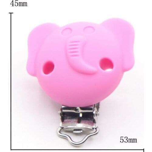 10 round silicone pacifier elephant mouth clip koala nipple clip bisphenol a free DIY baby teeth Necklace chewing teeth chain bu