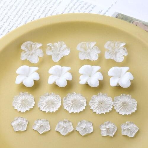 10pcs New Design hot-sales Transparent White Moonlight Flowers Daisy Resin Patch Earrings For Women Diy Jewelry Accessories
