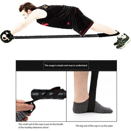2 Pcs Abdominal Wheel Auxiliary Pull Rope Multifunctional Abdominal Wheel Ropes Roller Wheel Resistance Rope for Home Fitness