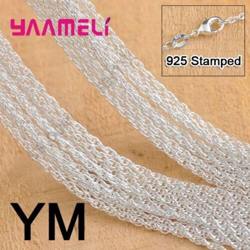 20PCS Fast Shipping18" 925 Sterling Silver Jewelry Rope Necklace Chains With Lobster Clasps For Pendant Jewelry Making Findings