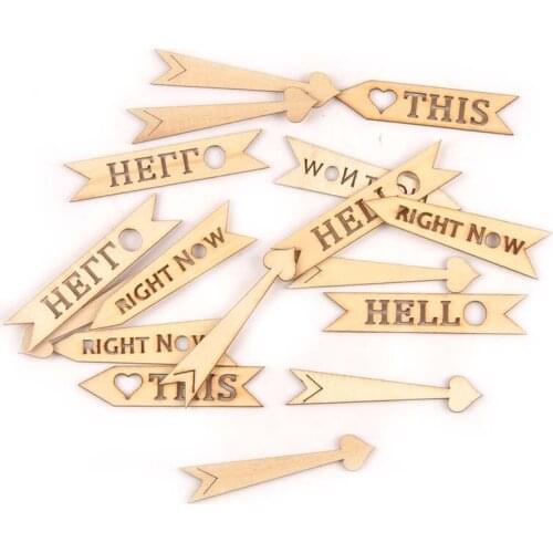 69mm Mixed Arrows Wood Decoration For DIY Crafts Scrapbookings Wooden Ornaments For Decor Home Handmade Accessory 20pcs M2563