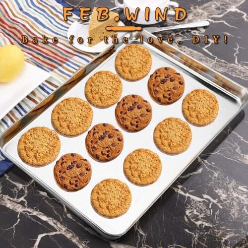 2020 Stainless Steel Grill Cookie Baking Pan Tray Plate With Cooling Rack Kitchen Gadget Nonstick Pan For Oven Kitchen Gadget