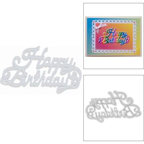2020 New English Happy Birthday Metal Cutting Dies For Cut Paper Making Words Decoration Greeting Card DIY Scrapbooking No Stamp