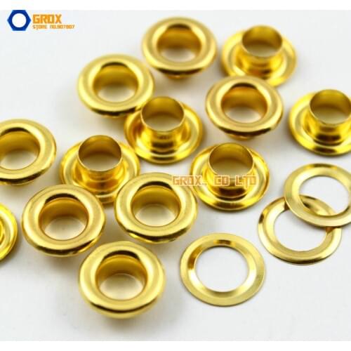 400 Set 14*8*5mm (Outer diameter * Inner diameter * Height) Gold Round Eyelet Grommet