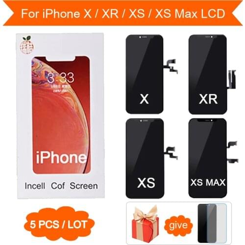 5Pcs/Lot AAA RJ Screen For iPhone X XS MAX XR LCD Display With 3D Touch Screen Digitizer Assembly Replacement 100% No Dead Pixel