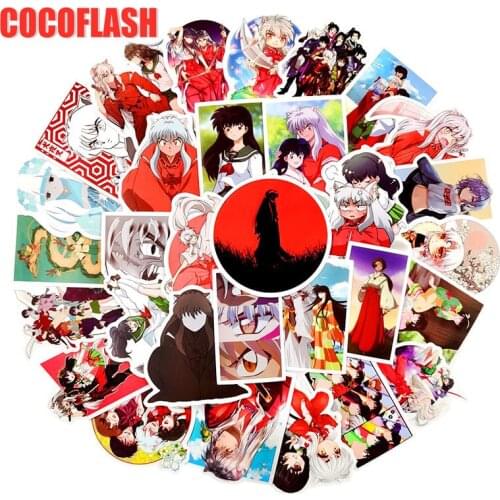 10/50Pcs/set Inuyasha Cartoon Japanese Cartoon Anime Stickers For Motorcycle Snowboard Luggage Scrapbook Laptop Skateboard DIY