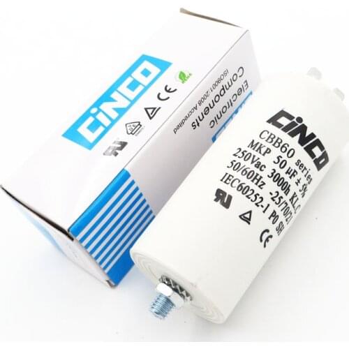 50MFD 250VAC CBB60 Motor Run Capacitors Polypropylene Film Ac 250V 220V Water Pump electrical Capasitor engine 50uf 50mf