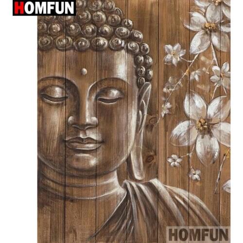 HOMFUN 5D Diamond Painting Full Drill Diamond Embroidery "Buddha flower" Picture Of Rhinestone Handmade Home Decor A27287