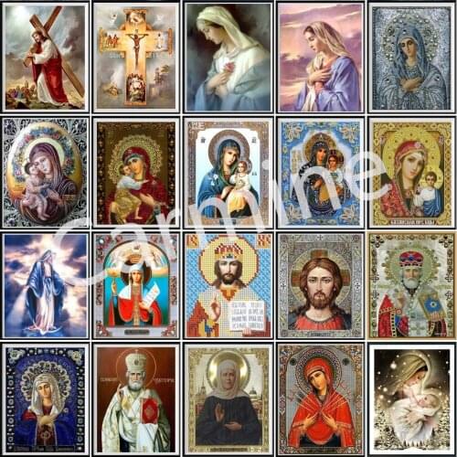 New DIY 5D Diamond Painting Religious Madonna Cross Stitch Embroidery Full Round&Square Drill Home Decoration Christmas Gift