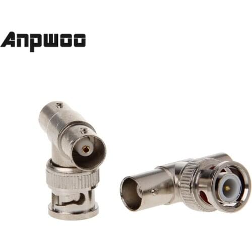 ANPWOO 2Pcs/Set BNC Male To 2 Female T Type Connector Adapter For Video Surveillance System CCTV Camera Security