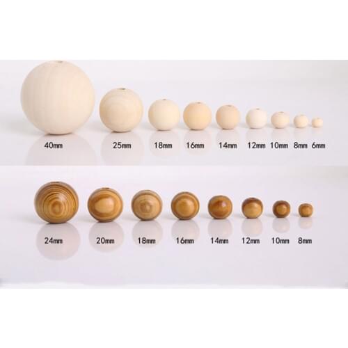 Pick Size 8/10/12/14/16/18/20/25/30/40mm Natural Color Wood Beads Loose Spacer Beads For Jewelry Making DIY Bracelet Necklace