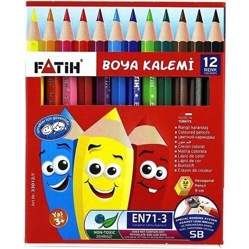 Conqueror 33012 1/2 Size Paint Pen 12 Color Colored Wooden Pencil Painting Artistic Supplies for School