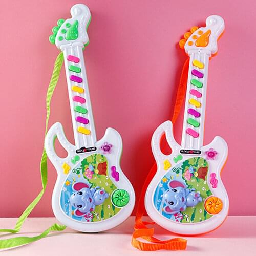 Electric Guitar Toy Musical Play For Kid Boy Girl Toddler Learning Electron Toy Plastic Casing Random Color Baby Kids Cute Toy