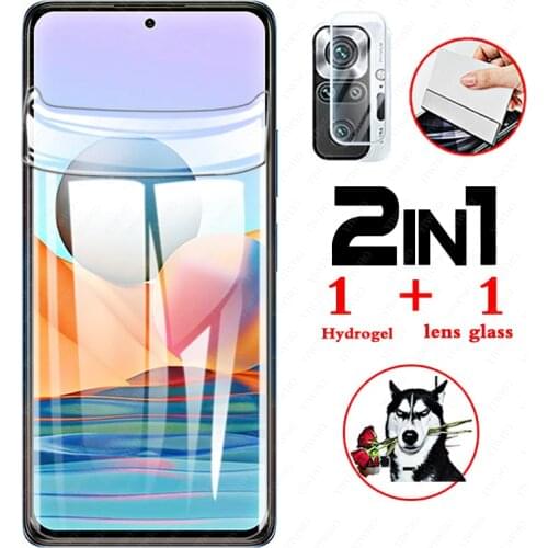 2in1 hydrogel film + camera glass redmi note10 Pro for xiaomi note 9 pro screen protector note 9 pro 9s 10s 10pro 9a 9c NFC