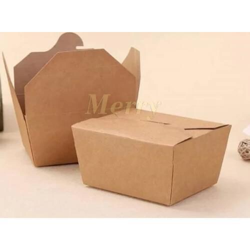 Kraft Paper Snap Foding Lunch Box 2000 ml 5000 pcs to Guangzhou