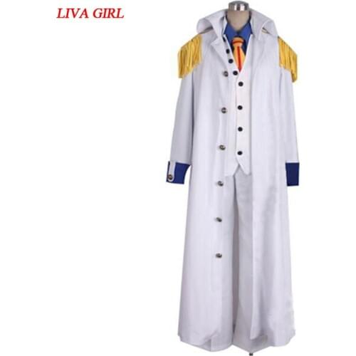 One Piece Admiral Aokiji Kuzan Cosplay Costume Marine Costume