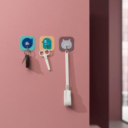 20pcs Hook strong adhesive paste non perforated wall hanging behind the door hook kitchen cute creative adhesive rack