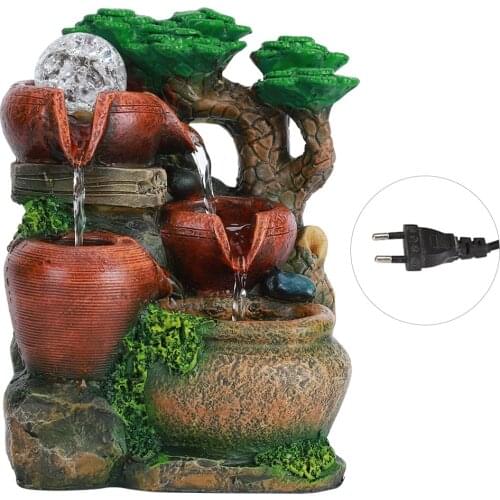 Tabletop Water Fountain Rockery Ornament Home Decoration Suitable For Any Home Courtyard Office Environment EU Plug AC220V-240V