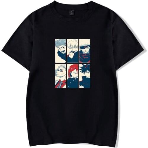 New Anime Classic Jujutsu Kaisen Short Sleeve T Shirt Harajuku Tops Satoru Fushiguro Nobara Tees Shirts Dropship Clothing