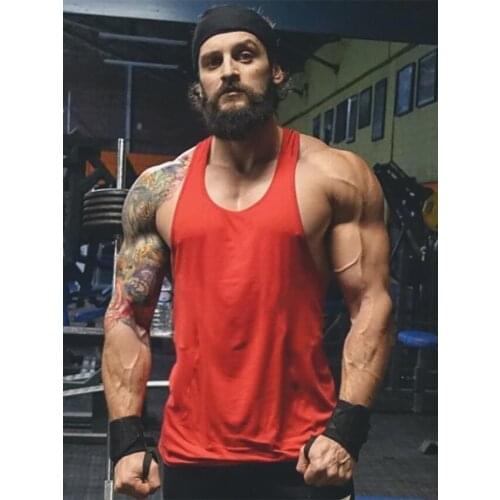 Gym Clothing Tank Tops Mens Workout Sleeveless Tops Fitness Clothes Solid Gym Singlets Men Stringer BodyBuilding Shirt