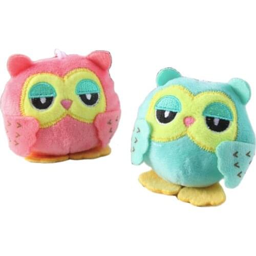 Wholesale 50pcs/lot 2 Colors 10CM Cute Owl Plush Toys Stuffed Animal Plush Toys Key Chain Plush Dolls