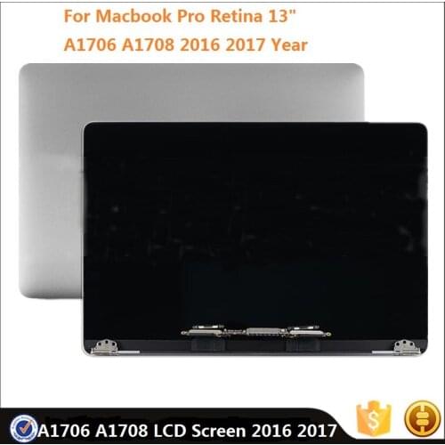 Original A1706 Display Assembly For Macbook Pro Retina 13" A1708 2016 2017 LCD Replacement Grey/Silver EMC 3163 3071 Screen