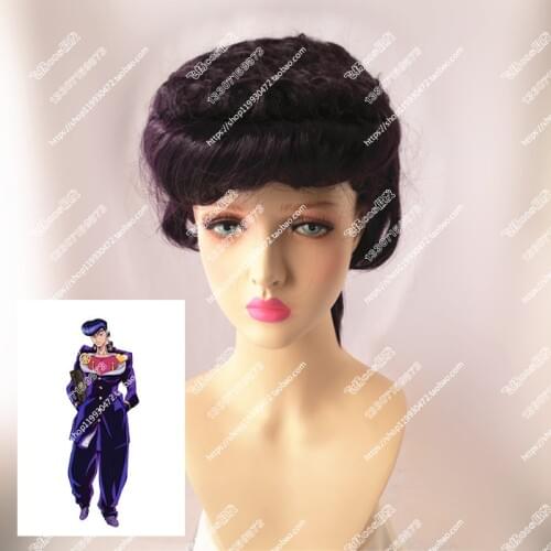JoJos Bizarre Adventure Higashikata Josuke Styled Cosplay Hair Wig Heat Resistant Hair Cosplay Costume Wigs + Wig Cap