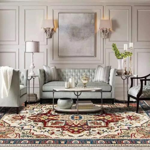 Persian Style Carpets For Living Room Large Retro Morocco Bedroom Rugs And Carpets Ethnic Study Floor Mat Coffee Table Rugs Home